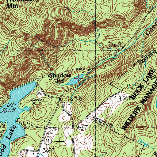 Topographic Map of Shadow Pond, VT