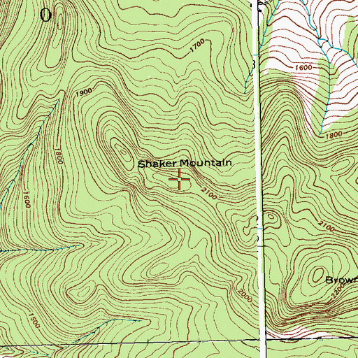 Topographic Map of Shaker Mountain, VT