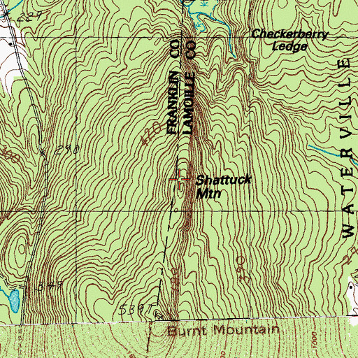 Topographic Map of Shattuck Mountain, VT