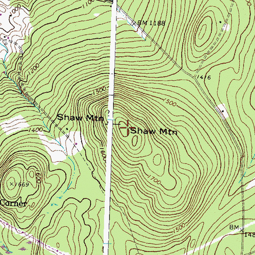 Topographic Map of Shaw Mountain, VT