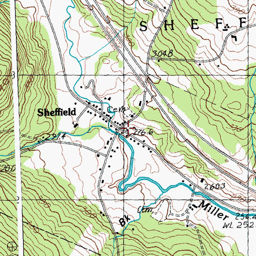 Topographic Map of Sheffield, VT