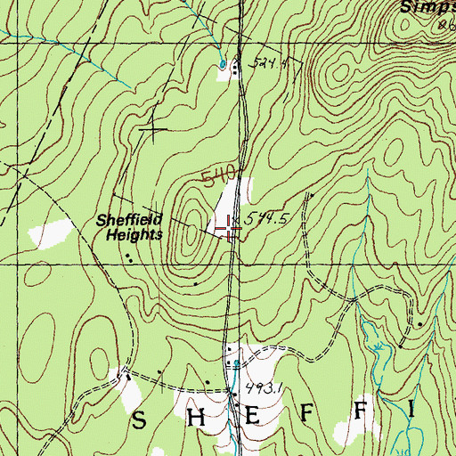 Topographic Map of Sheffield Heights, VT