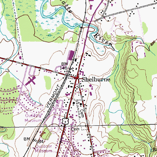 Topographic Map of Shelburne, VT
