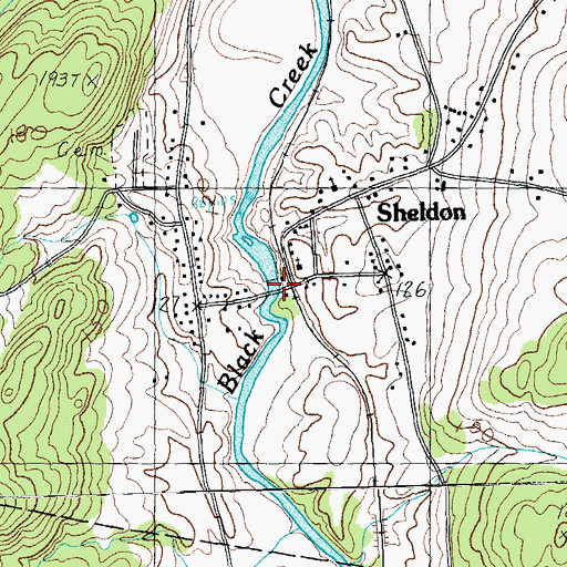 Topographic Map of Sheldon, VT