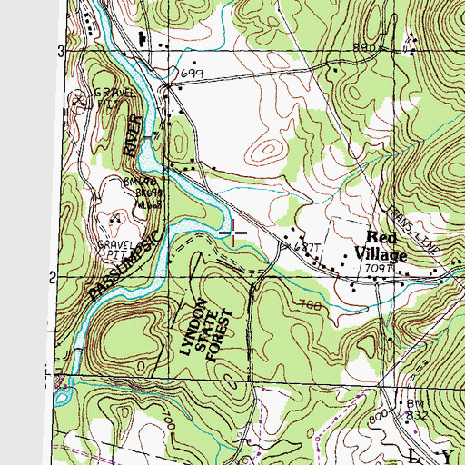 Topographic Map of Sheldon Brook, VT