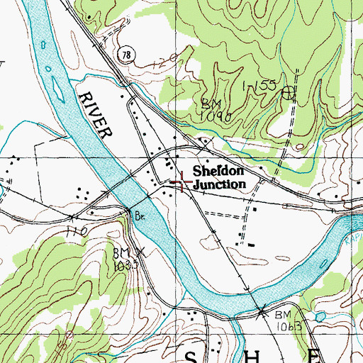 Topographic Map of Sheldon Junction, VT
