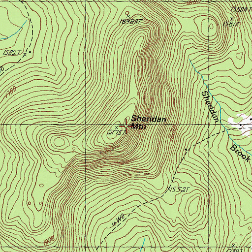 Topographic Map of Sheridan Mountain, VT