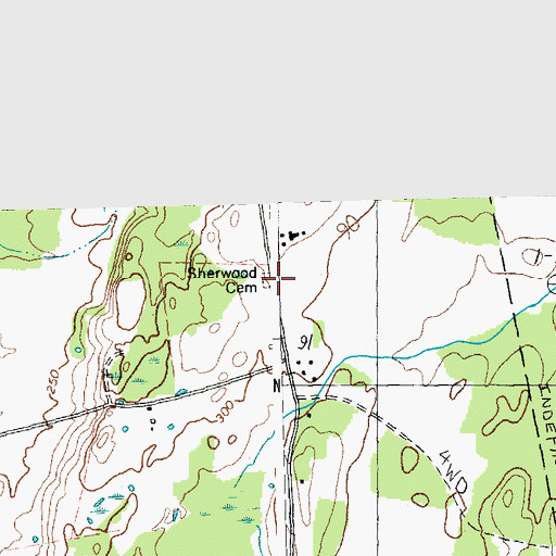 Topographic Map of Sherwood Cemetery, VT