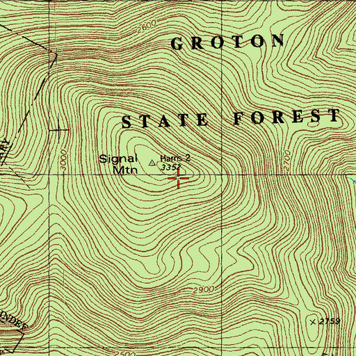 Topographic Map of Signal Mountain, VT