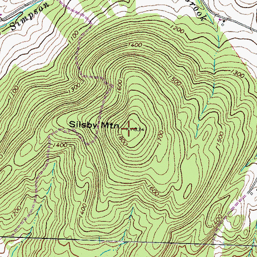 Topographic Map of Silsby Mountain, VT