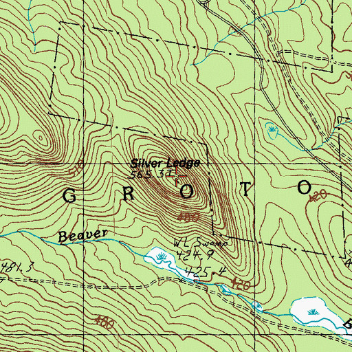 Topographic Map of Silver Ledge, VT