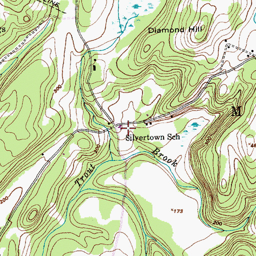Topographic Map of Silvertown School, VT