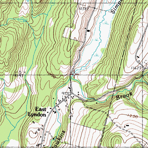 Topographic Map of Simpson Brook, VT