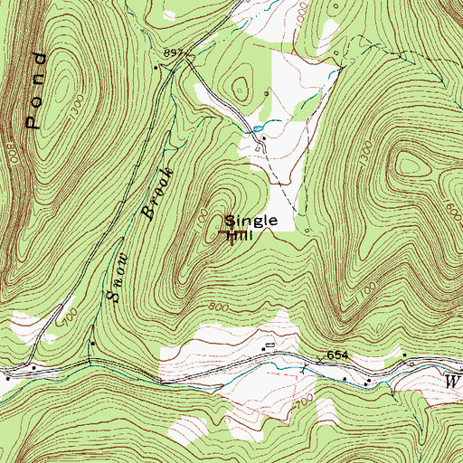 Topographic Map of Single Hill, VT
