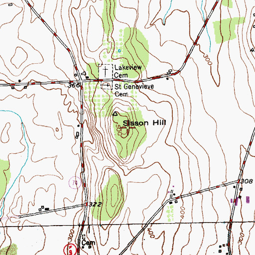 Topographic Map of Sisson Hill, VT