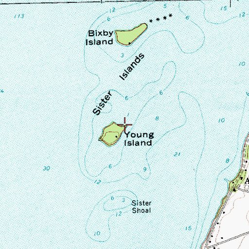 Topographic Map of Sister Islands, VT