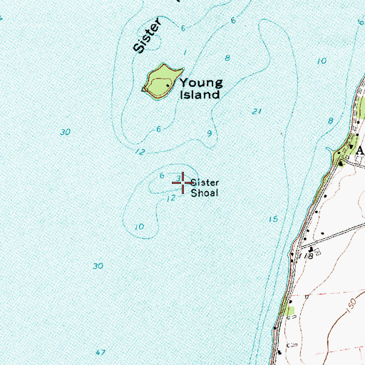 Topographic Map of Sister Shoal, VT