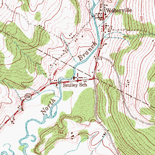 Topographic Map of Smiley School, VT