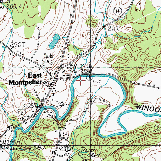Topographic Map of Sodom Pond Brook, VT