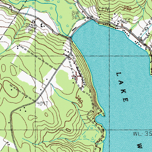 Topographic Map of Songadeewin Camp, VT