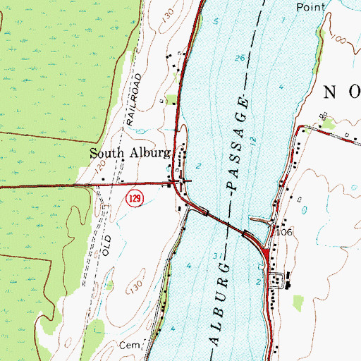 Topographic Map of South Alburg, VT