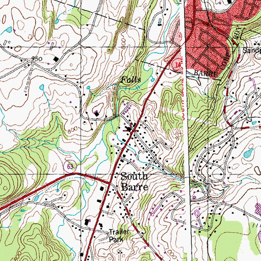 Topographic Map of South Barre, VT