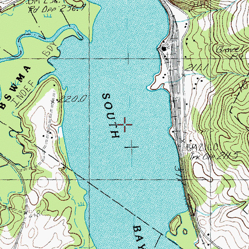 Topographic Map of South Bay, VT