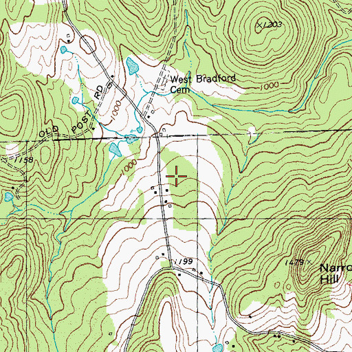Topographic Map of South Bradford Church, VT