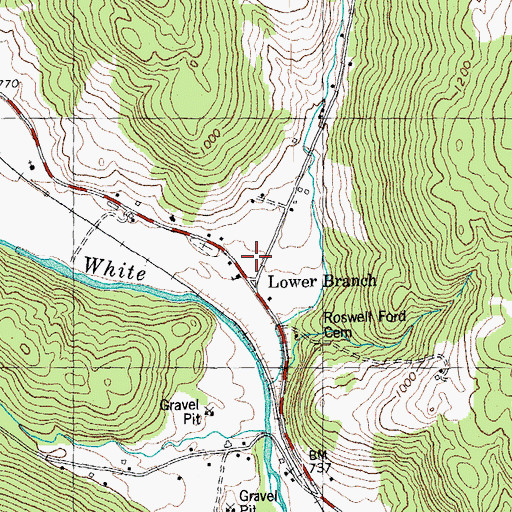 Topographic Map of South Branch School, VT