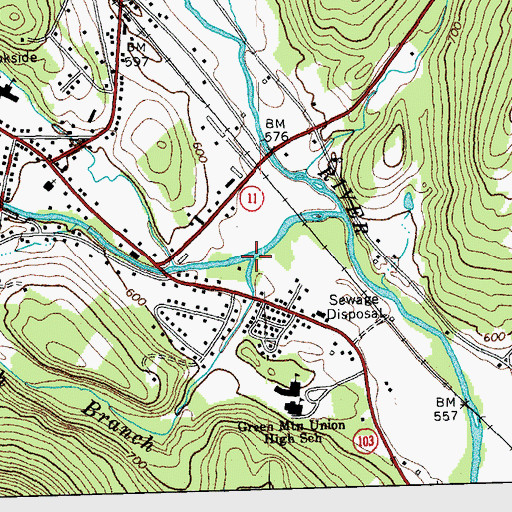Topographic Map of South Branch Williams River, VT
