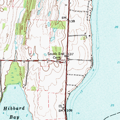 Topographic Map of South End Cemetery, VT