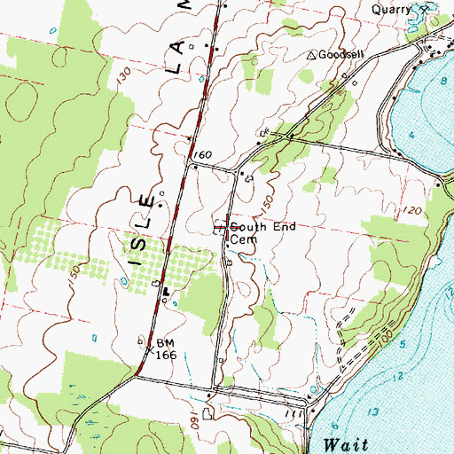 Topographic Map of South End Cemetery, VT