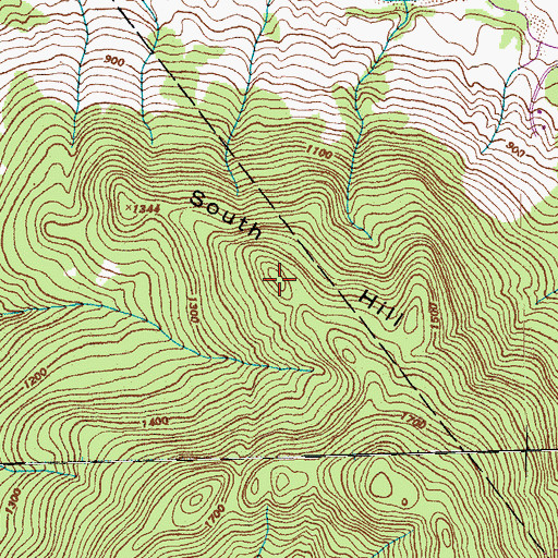 Topographic Map of South Hill, VT