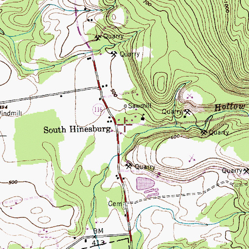 Topographic Map of South Hinesburg, VT