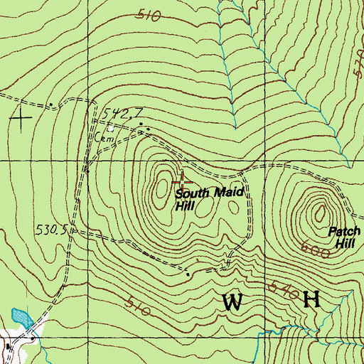 Topographic Map of South Maid Hill, VT