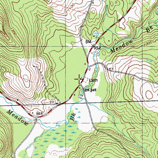 Topographic Map of South Meadow Church, VT