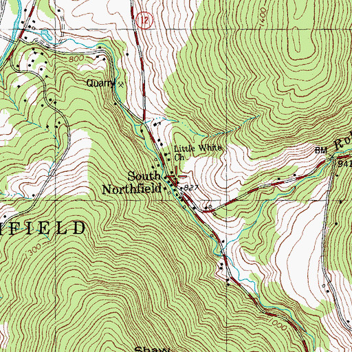 Topographic Map of South Northfield, VT