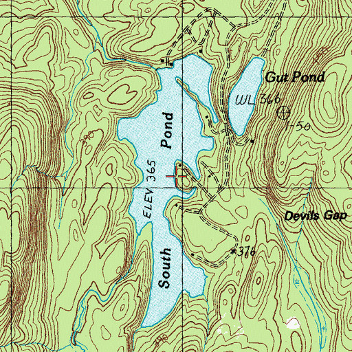 Topographic Map of South Pond, VT