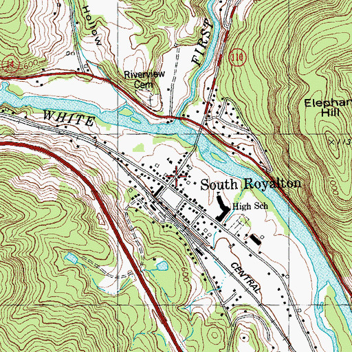 Topographic Map of South Royalton, VT