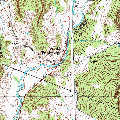 Topographic Map of South Tunbridge, VT
