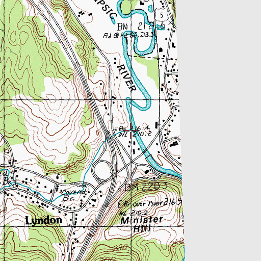 Topographic Map of South Wheelock Branch, VT