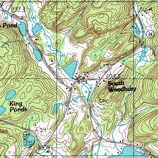 Topographic Map of South Woodbury, VT