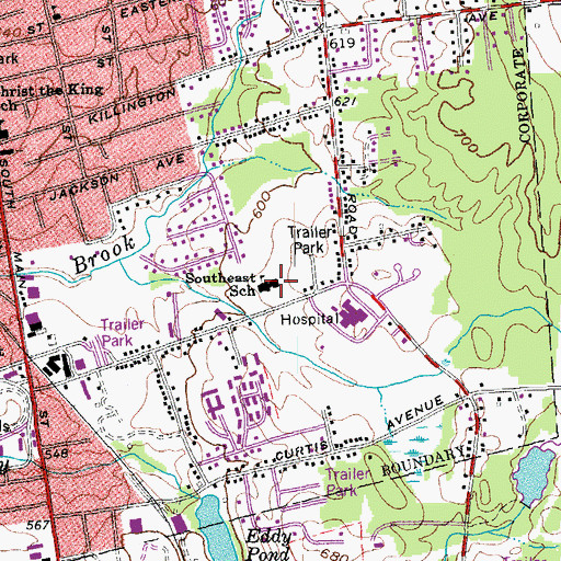 Topographic Map of Success School, VT