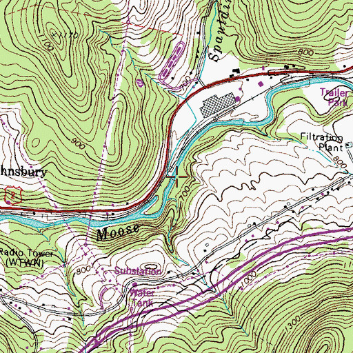 Topographic Map of Spaulding Brook, VT