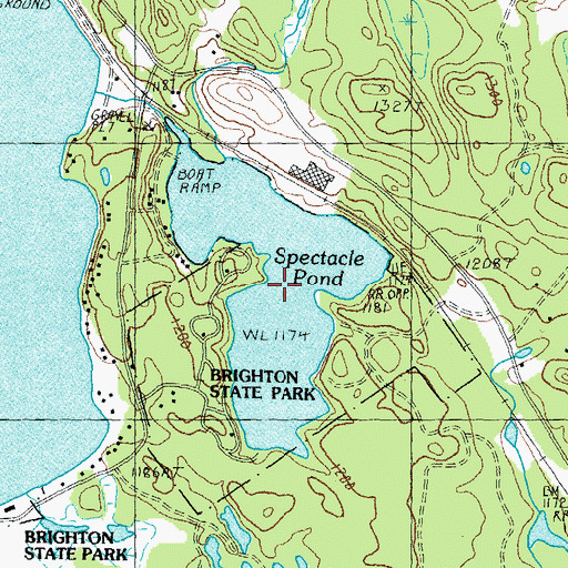 Topographic Map of Spectacle Pond, VT