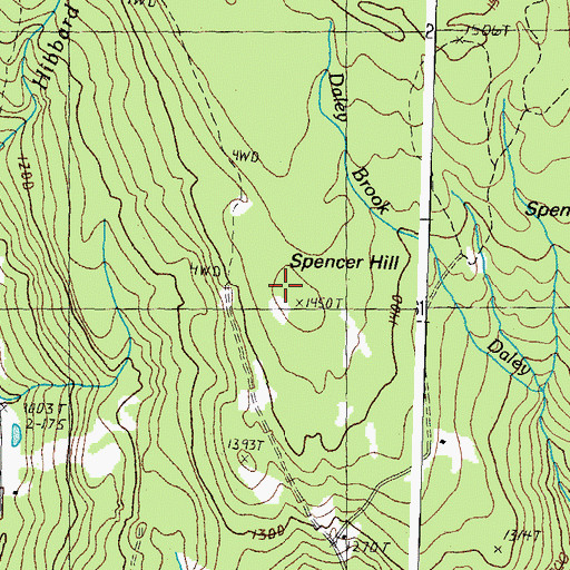 Topographic Map of Spencer Hill, VT