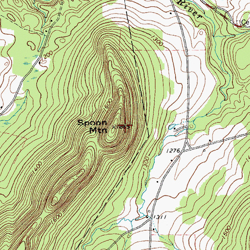 Topographic Map of Spoon Mountain, VT