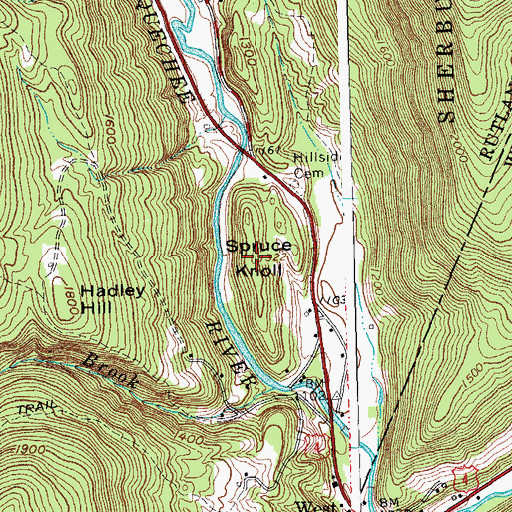 Topographic Map of Spruce Knoll, VT