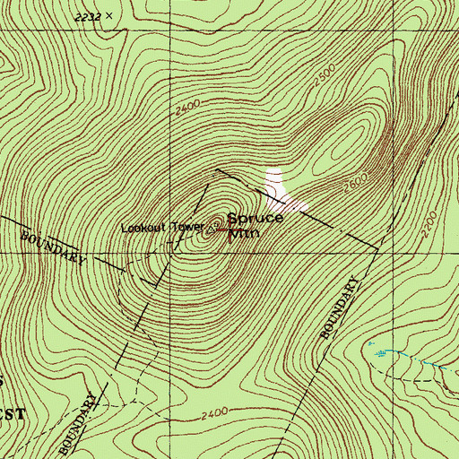 Topographic Map of Spruce Mountain, VT