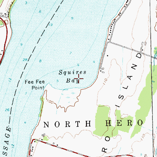 Topographic Map of Squires Bay, VT